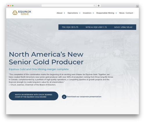WordPress theme Refoundry Blank Theme - www.equinoxgold.com