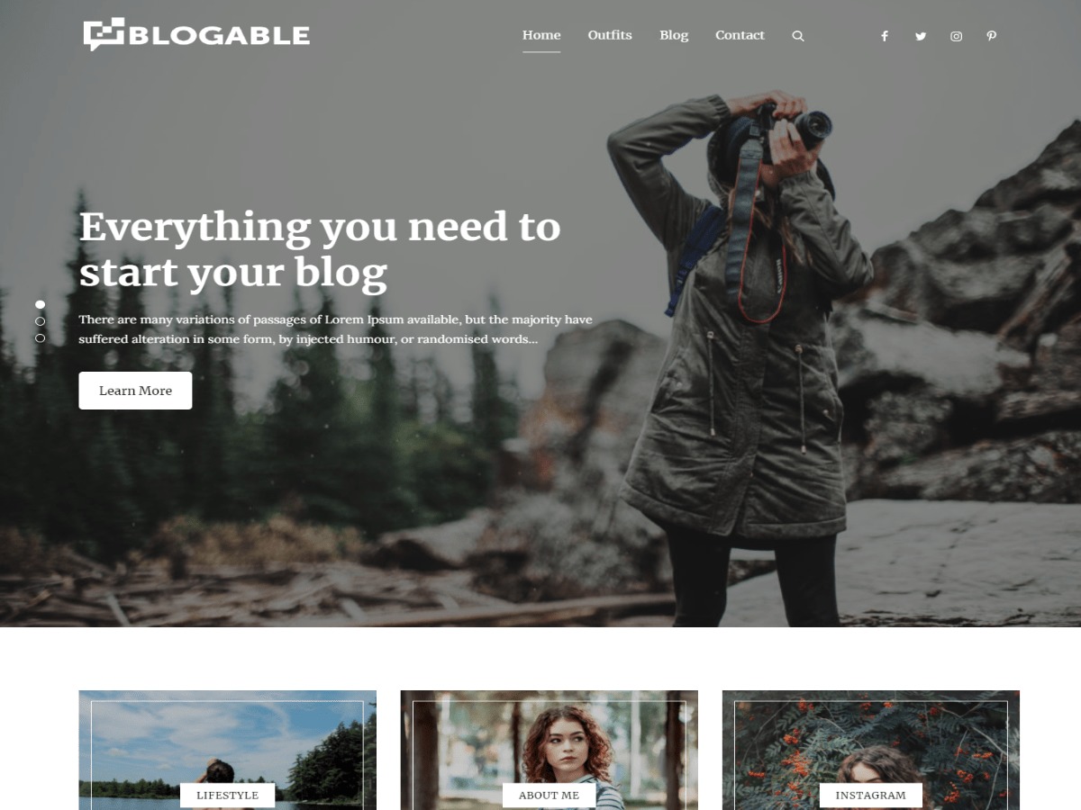Blogable WordPress blog theme