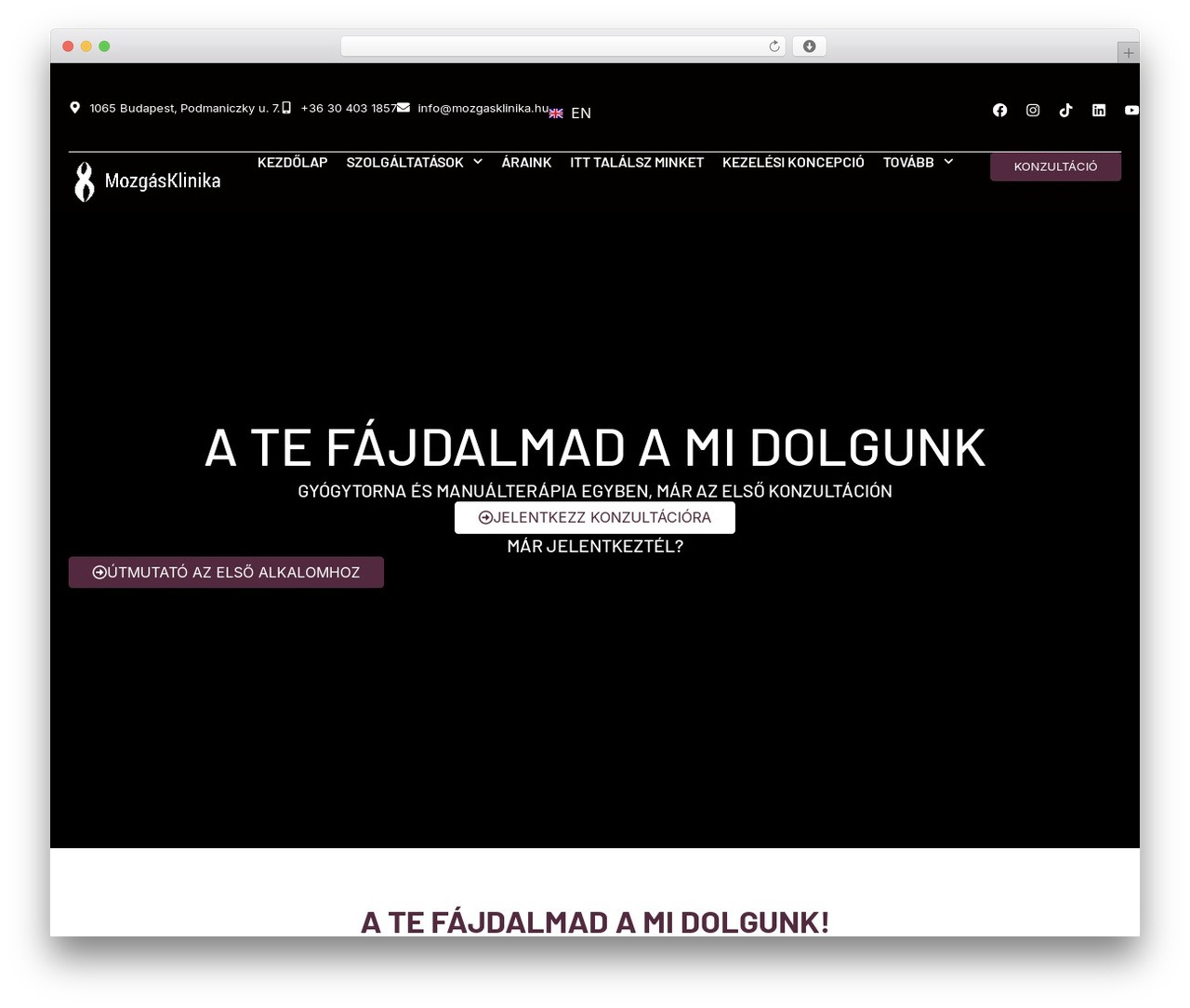 Hello Elementor Child WordPress theme - mozgasklinika.hu