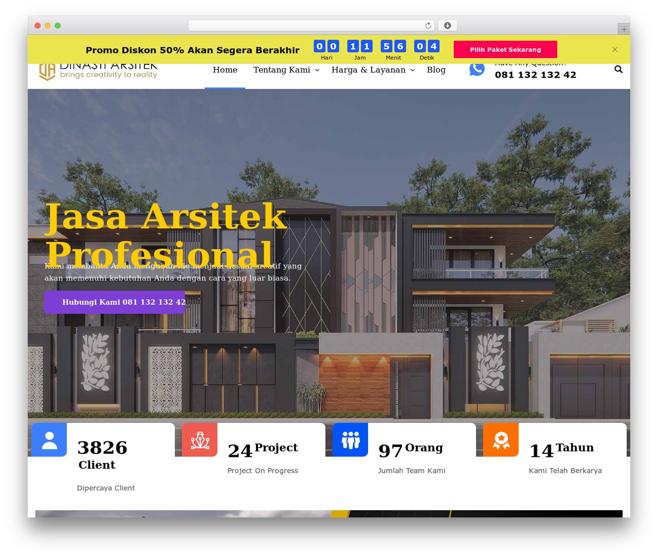 Setech premium WordPress theme - dinastiarsitek.co.id