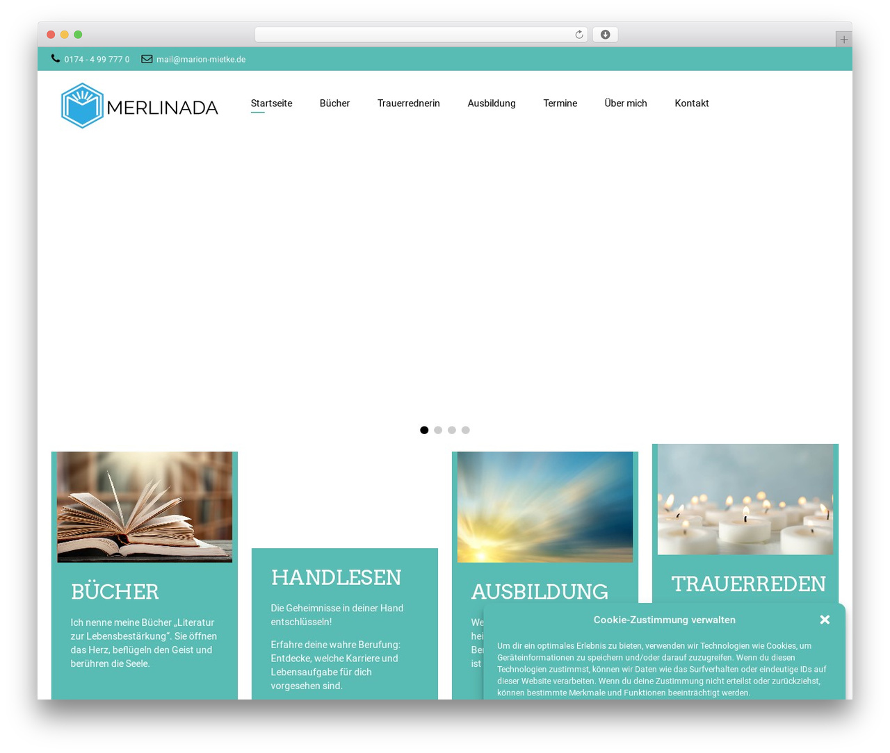 WordPress website theme Celeste Child - merlinada.de