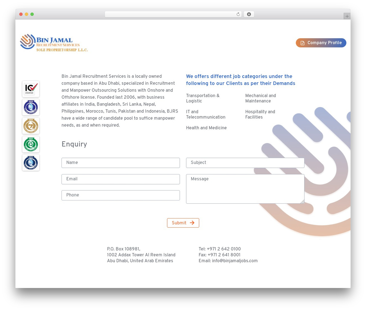 Bin Jamal WordPress theme - binjamaljobs.com