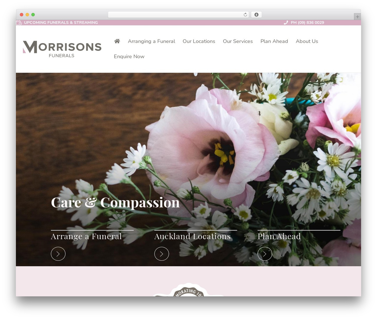 WP theme Morrison Funeral Directors - morrisons.co.nz