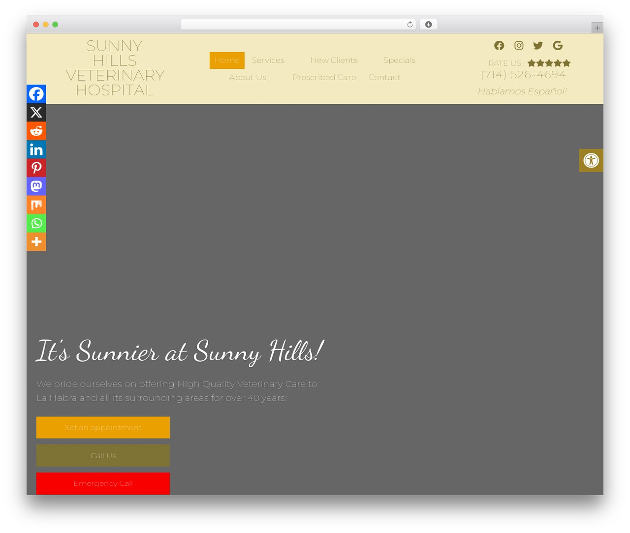 WP theme Parallax - Schema - sunnyhillsvets.com