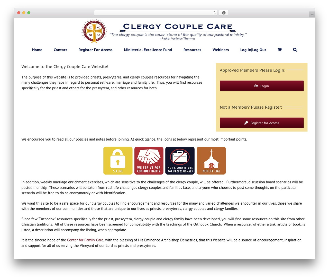 Avada WordPress theme - goaclergycouple.org