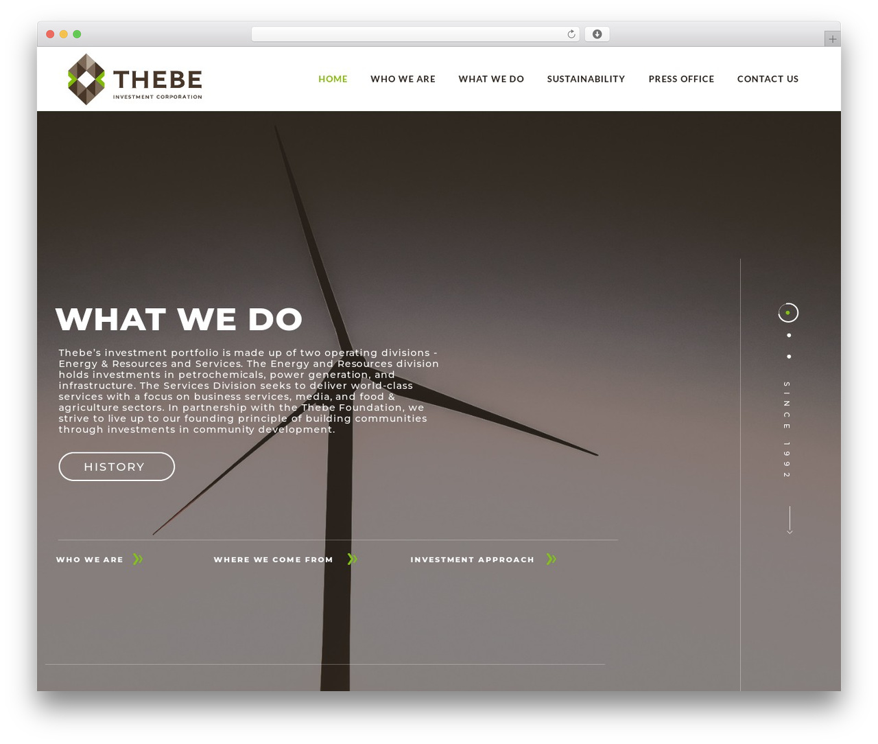 Bridge WordPress theme - thebe.co.za