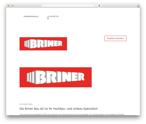 WordPress theme Briner Bau AG - brinerbau.ch