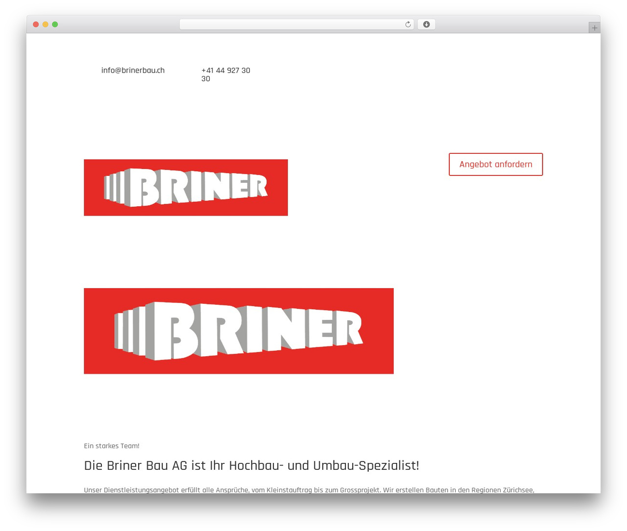 WordPress theme Briner Bau AG - brinerbau.ch