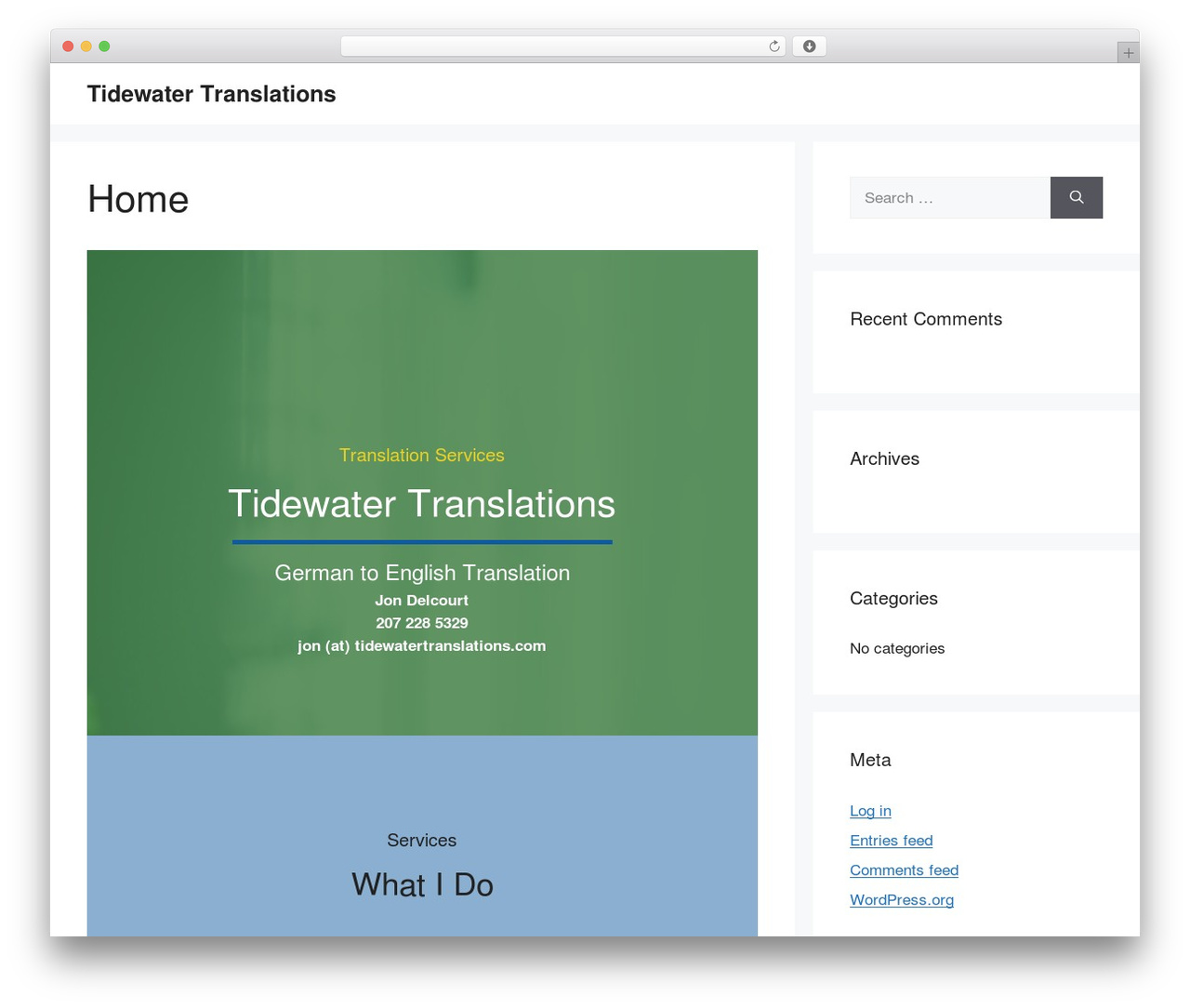 WordPress theme GeneratePress - tidewatertranslations.com