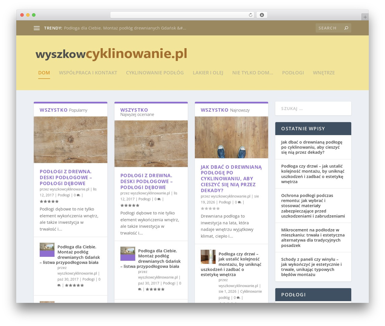 Extra WordPress theme - wyszkowcyklinowanie.pl Extra WordPress theme - wyszkowcyklinowanie.pl