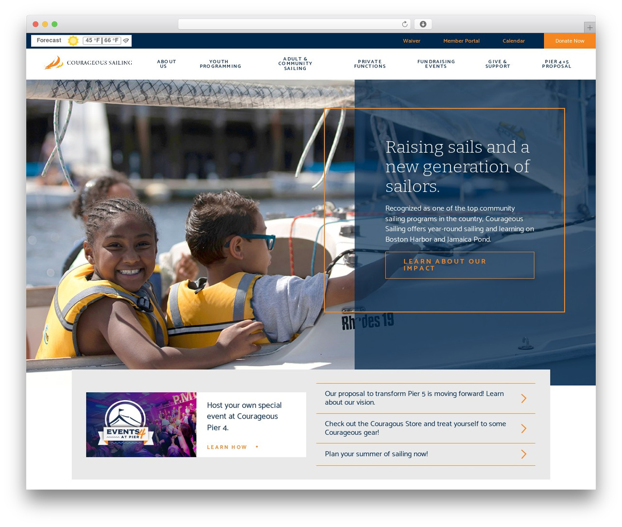 Pro WordPress theme - courageoussailing.org