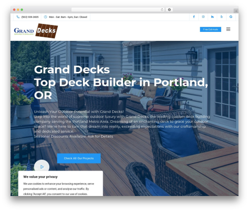 WordPress theme Decks - granddecks.com