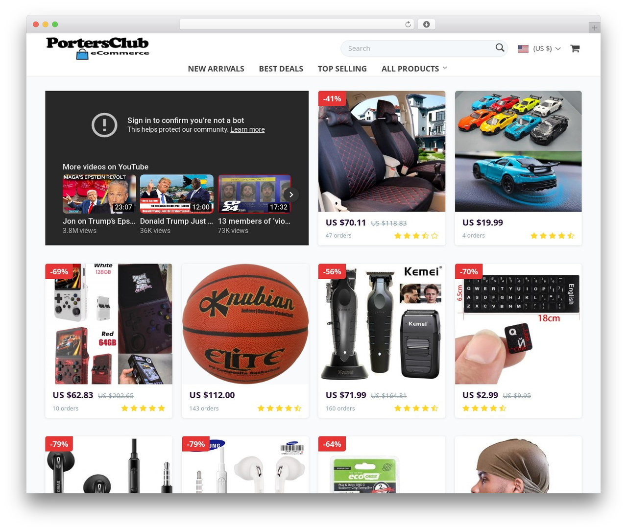 WordPress website theme Andy - portersclub.com