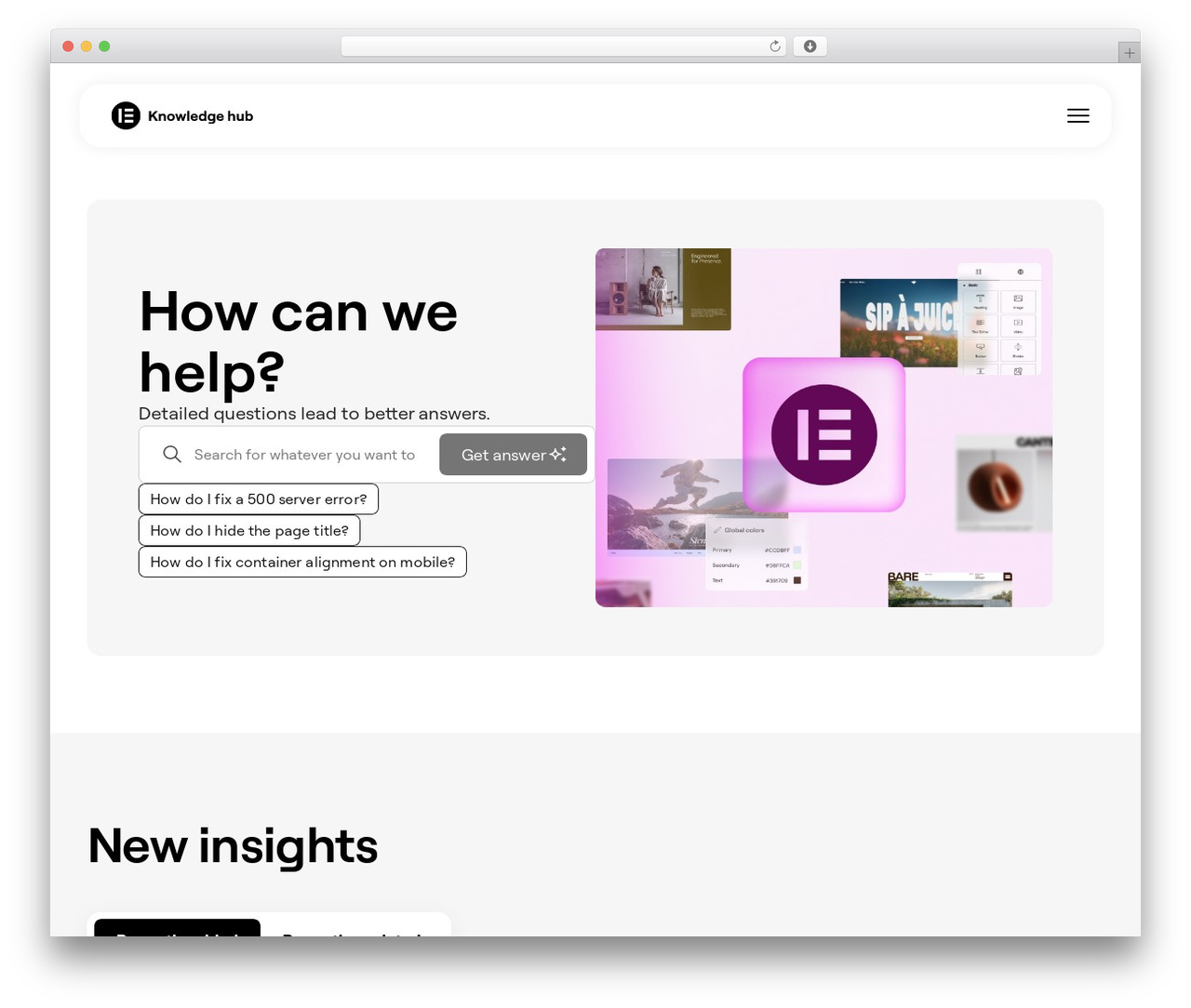 Hello Elementor WordPress theme - elementor.com/help