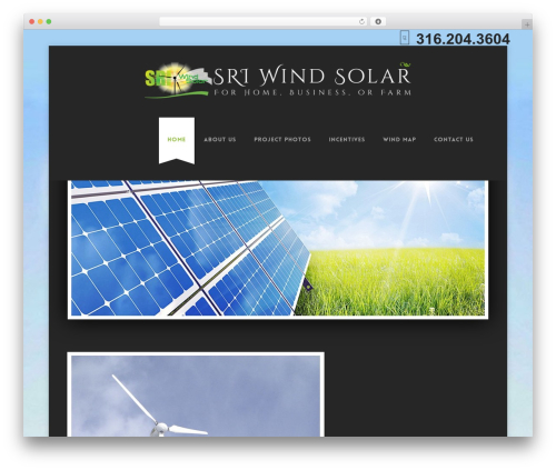 Salient WordPress theme design - sriwindsolar.com