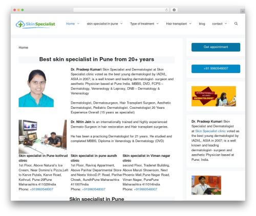 WordPress theme GeneratePress - skinspecialistinpune.com