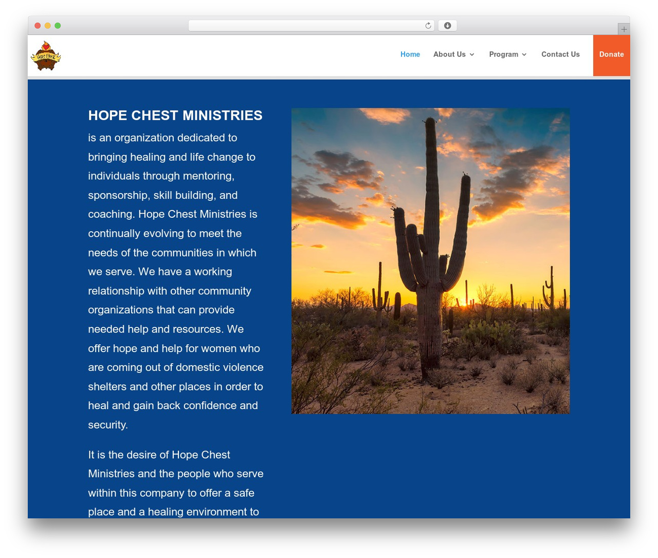 WordPress theme Divi - hopechestaz.org