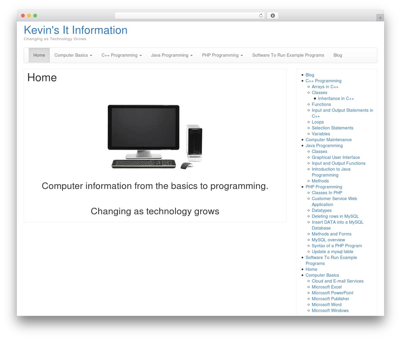 Bootstrap Basic WordPress theme - kevinsitinfo.info