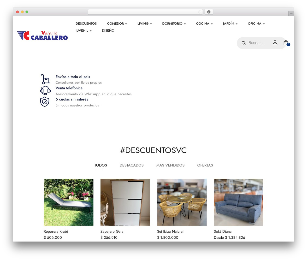 Theme WordPress Uomo - valeriocaballeromuebles.com