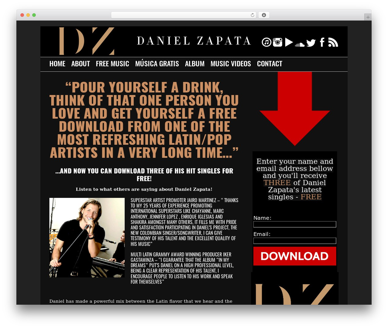 TunePipe Basic WordPress theme - danielzapatamusic.com TunePipe Basic WordPress theme - danielzapatamusic.com