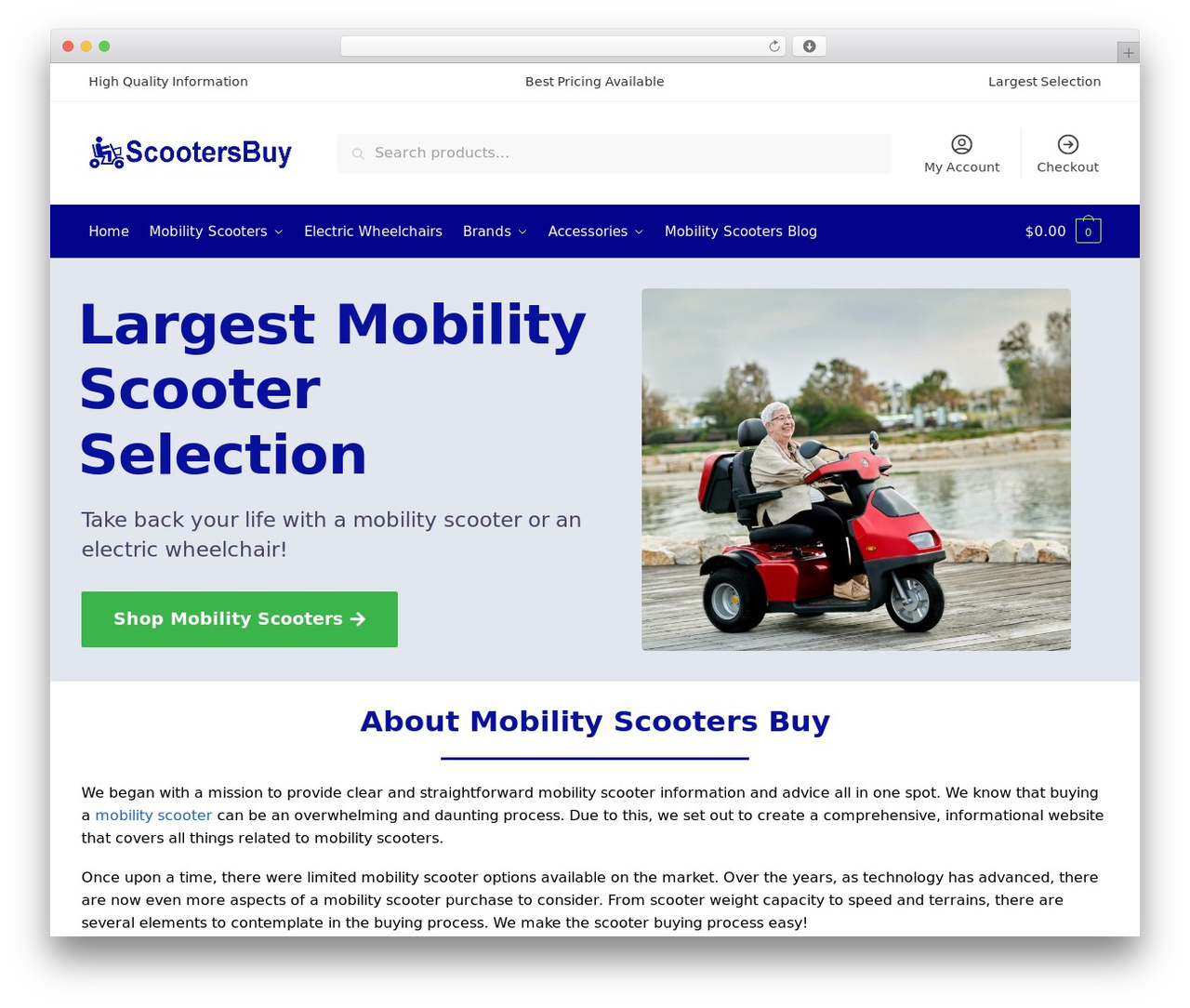 Shoptimizer WordPress ecommerce theme - scootersbuy.com