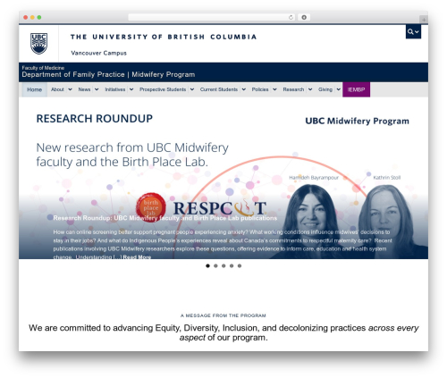 Ubc group block full width WordPress plugin - midwifery.ubc.ca