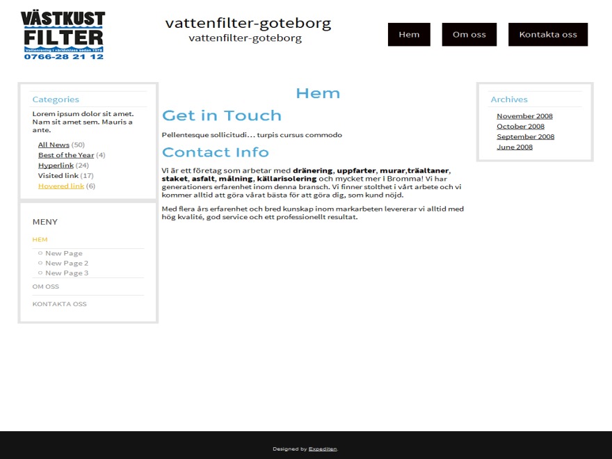 vattenfiltergoteborg WordPress theme by Expediten