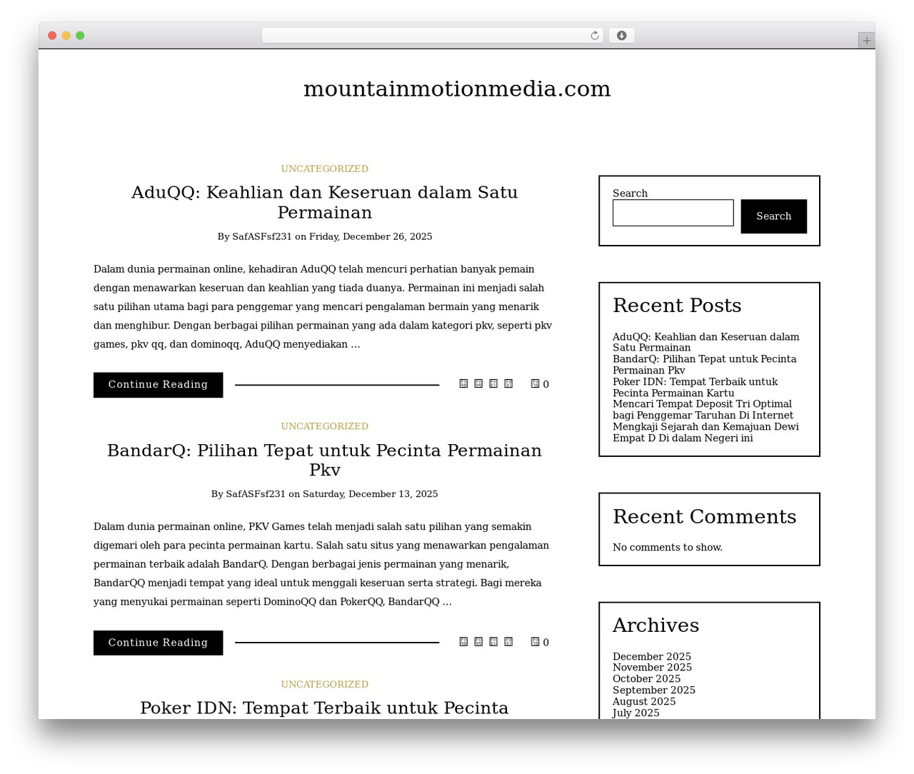 WordPress theme Writee - mountainmotionmedia.com