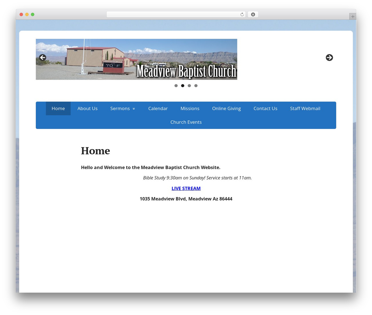 Basic free WordPress theme - meadviewbaptist.com