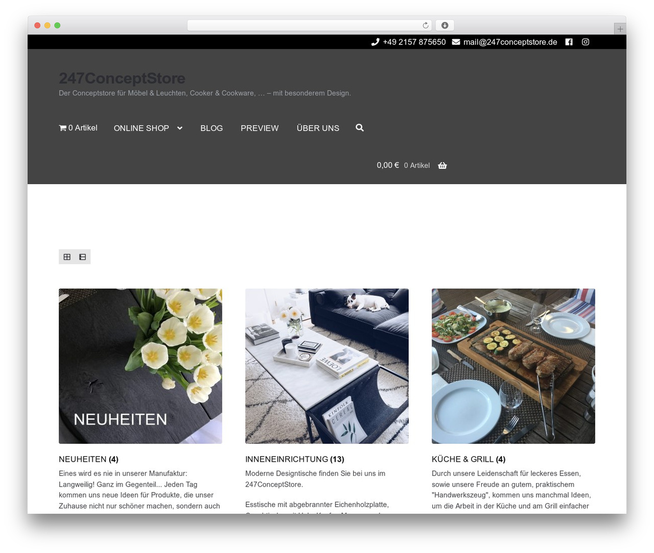 Storefront WordPress store theme - 247conceptstore.com
