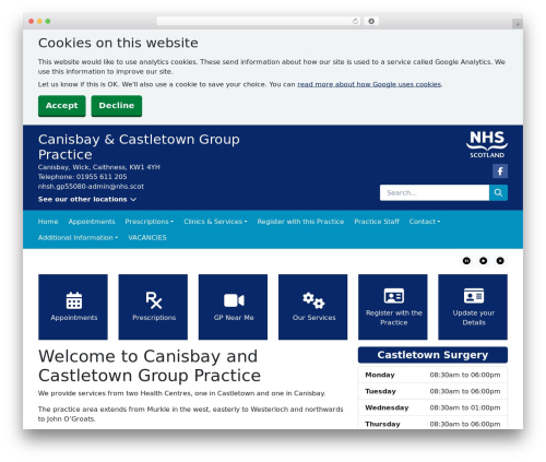 SurgeryWeb Theme 1 WordPress theme - castletowncanisbaygp.co.uk