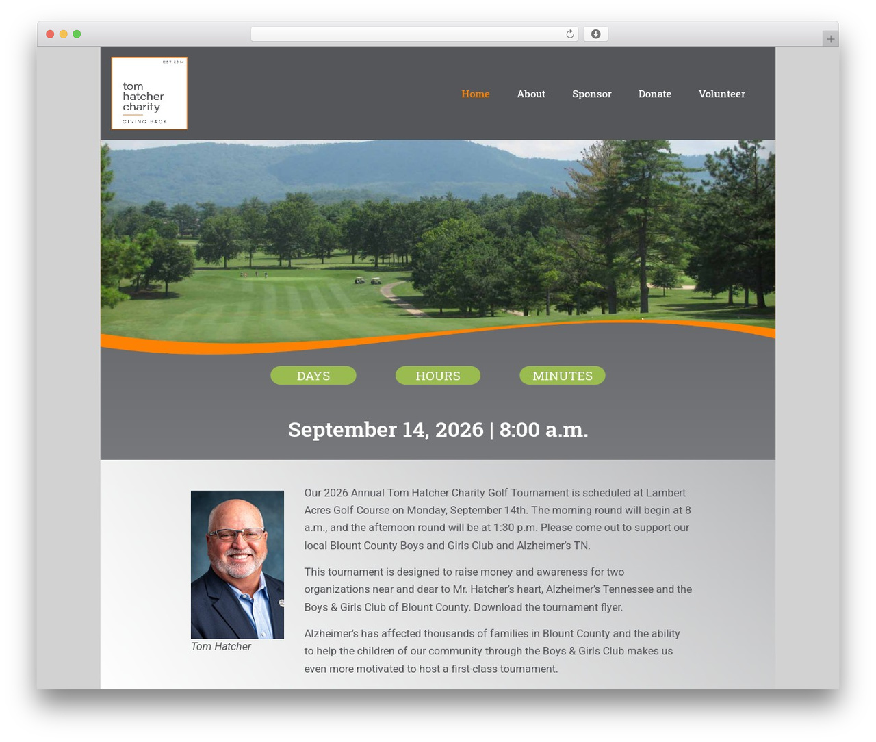 Hello Elementor theme WordPress - tomhatchercharities.org