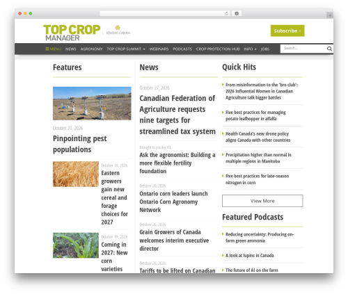 pubx top WordPress theme - topcropmanager.com
