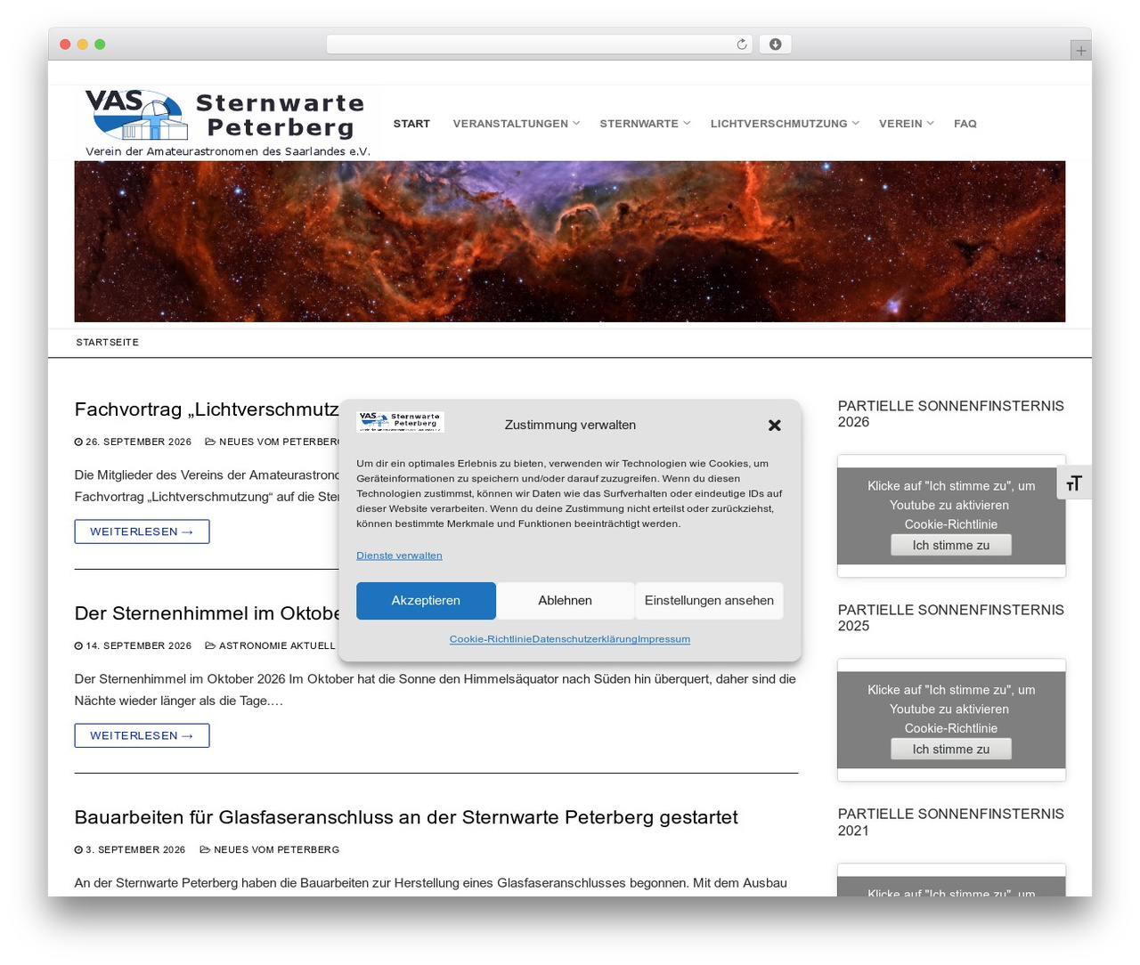 Theme WordPress Customify Child - sternwarte-peterberg.de