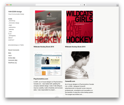 Touchfolio WordPress website theme - vanedendesign.com