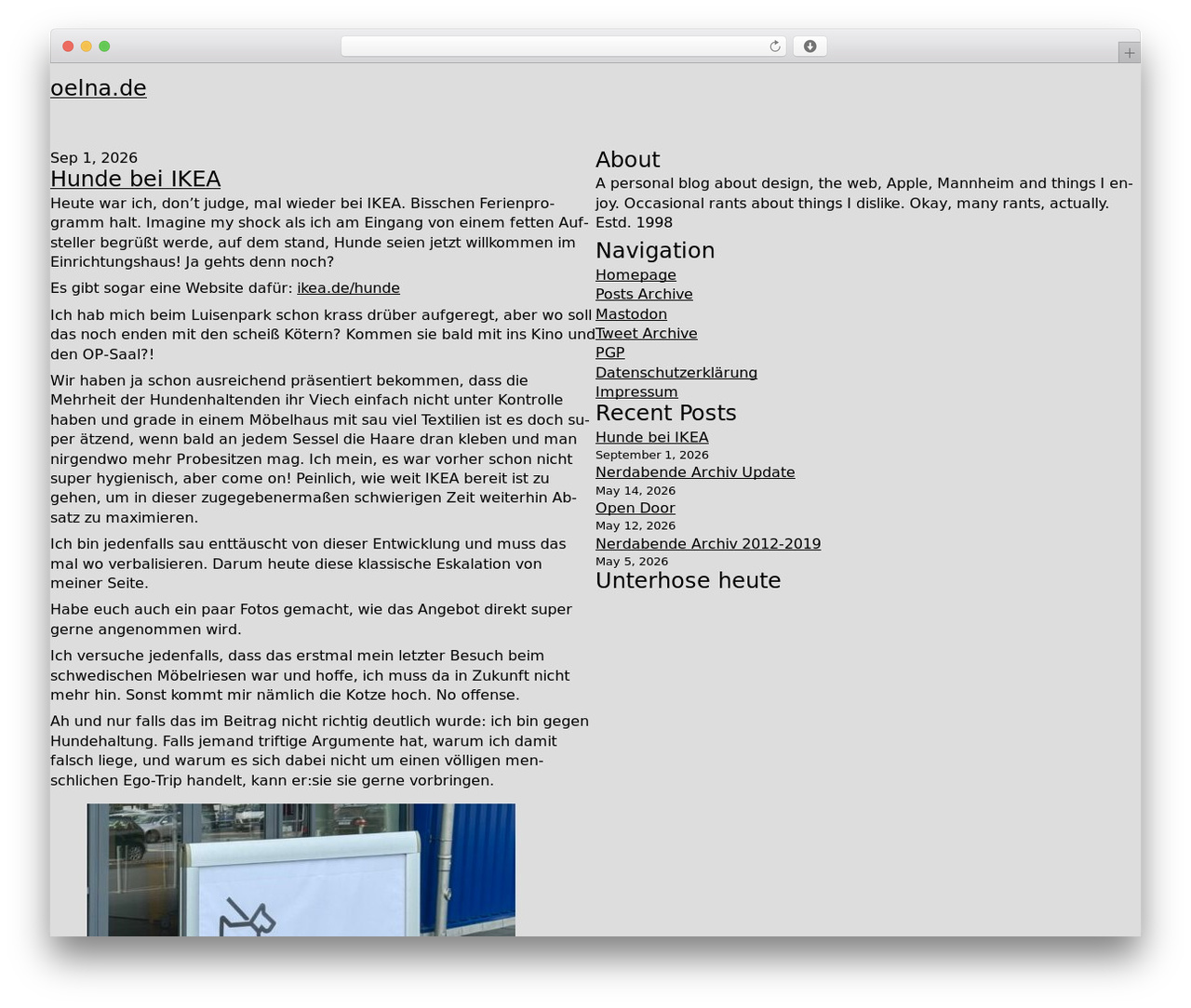WordPress theme Basic 2026 - oelna.de