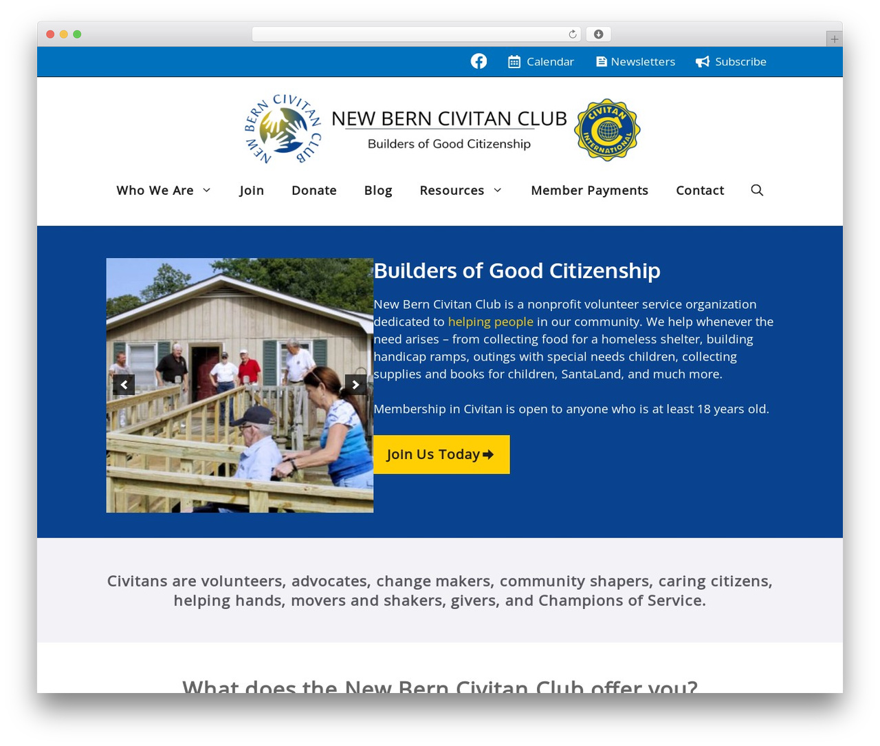 WordPress theme Civitan GeneratePress Child - newberncivitanclub.org