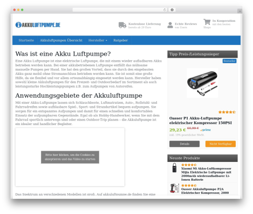 Affiliatetheme amazon WordPress plugin - akkuluftpumpe.de
