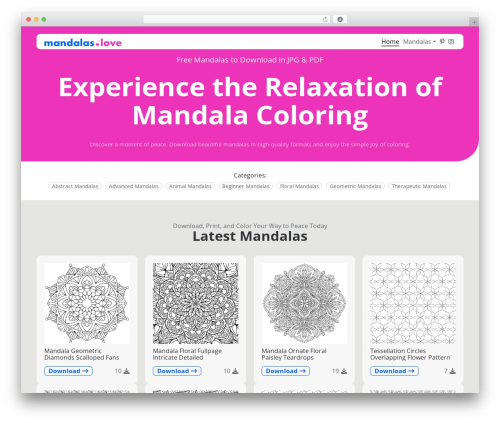 BootScore top WordPress theme - mandalas.love