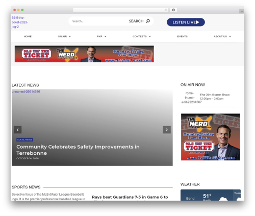 Onecms weather WordPress plugin - 925theticket.com