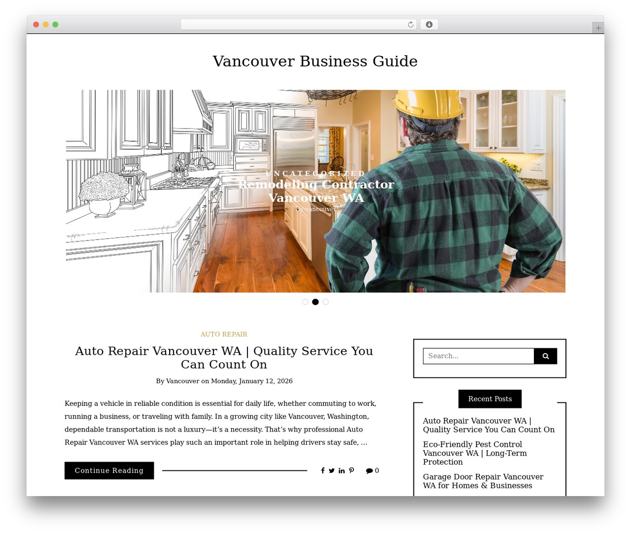 Writee premium WordPress theme - vancouverbizguide.com