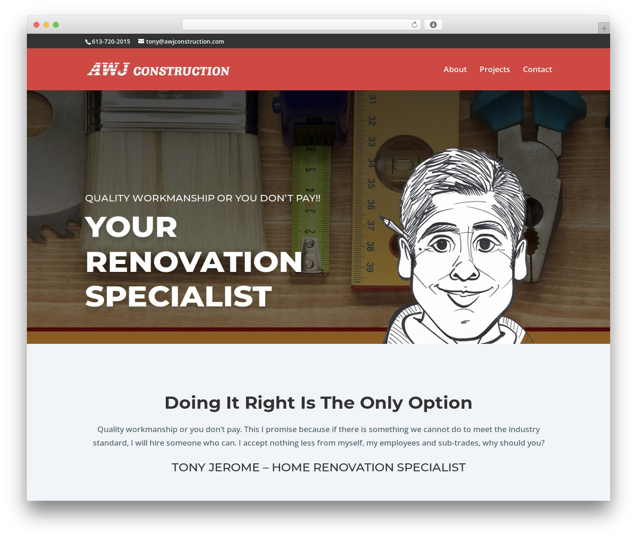 Divi WordPress theme - awjconstruction.com