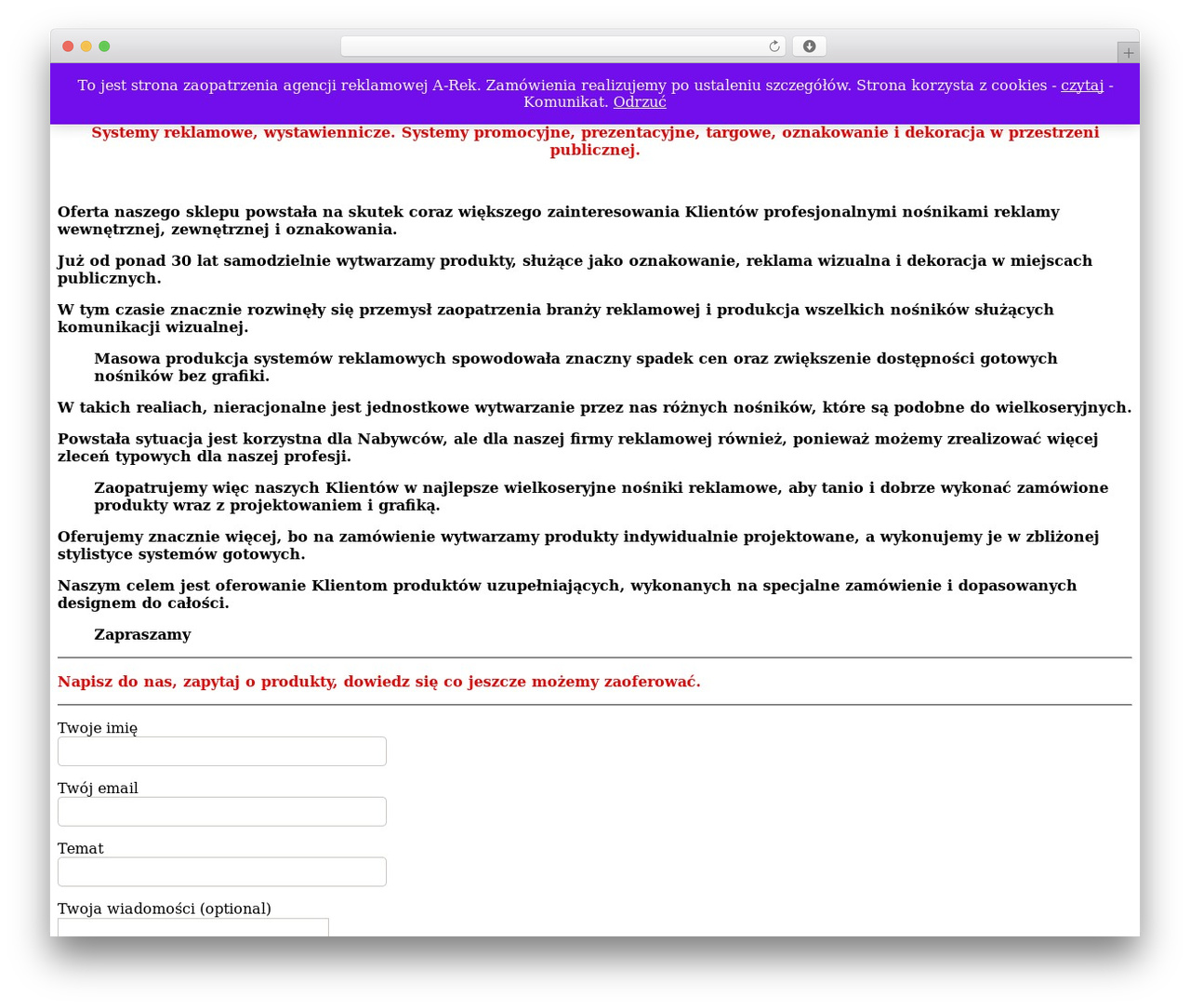 Easy Commerce Pro theme WordPress - reklamafirmowa.pl