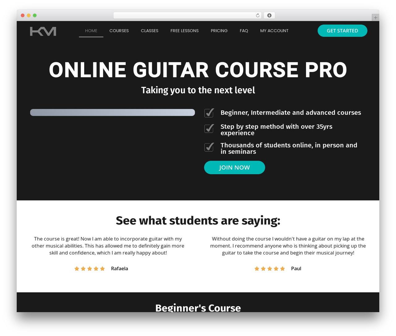 Hello Elementor free WordPress theme - onlineguitarcoursepro.com
