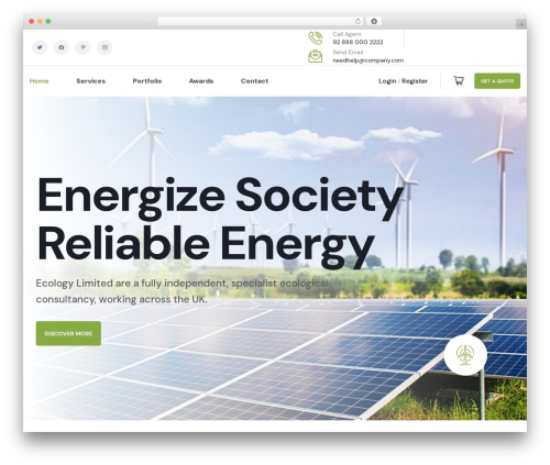 Soluris top WordPress theme - glogreenenergy.com