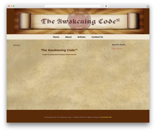 Vantage Premium free WordPress theme - theawakeningcode.com