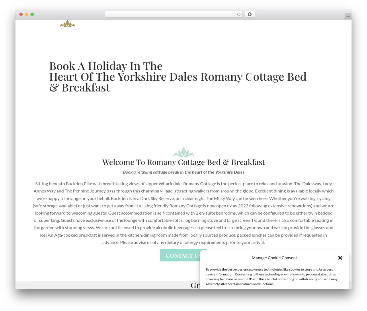 WordPress theme Divi - romanycottagebandb.com