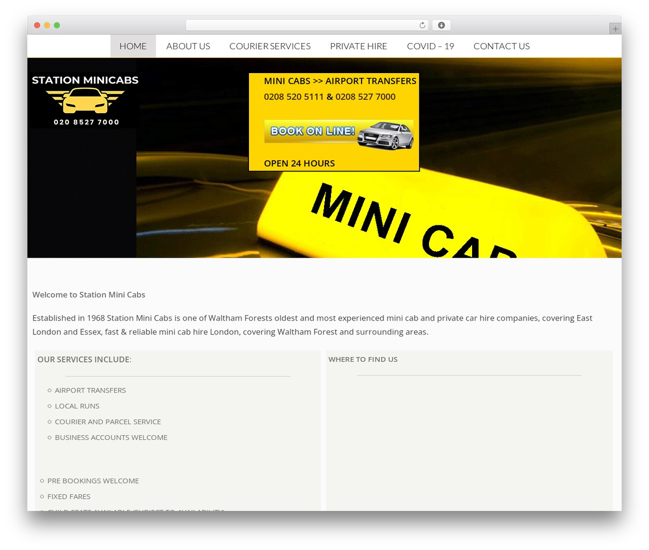 AccessPress Lite WordPress theme design - stationminicabs.com