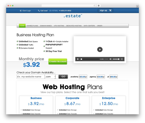 Simplistic WordPress website theme - dotestate.com