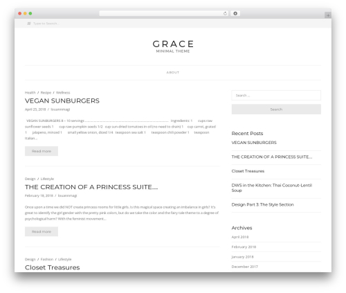 WordPress theme Grace - Minimal Theme - louannmagi.com